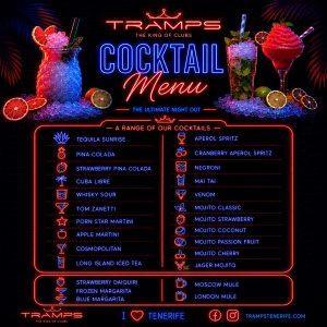 Cocktail Menu - Tramps Tenerife