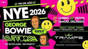 New Year’s Eve Tenerife 2026 – GBX George Bowie live at Tramps Tenerife on Veronicas Strip.