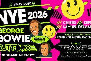 New Year’s Eve Tenerife 2026 – GBX George Bowie live at Tramps Tenerife on Veronicas Strip.