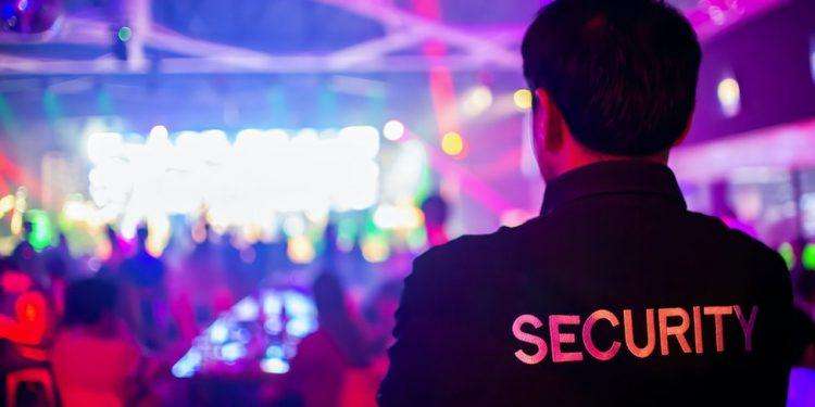 Professional security staff keeping the club entrance safe on Veronicas Strip.