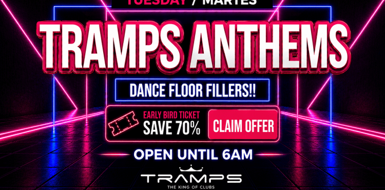 Tramps Tenerife Events: Anthems, Latin House / Tech House / Afrohouse