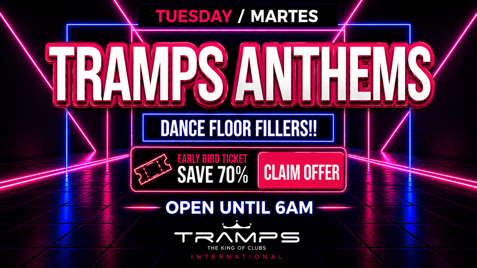 Tramps Tenerife Events: Anthems, Latin House / Tech House / Afrohouse