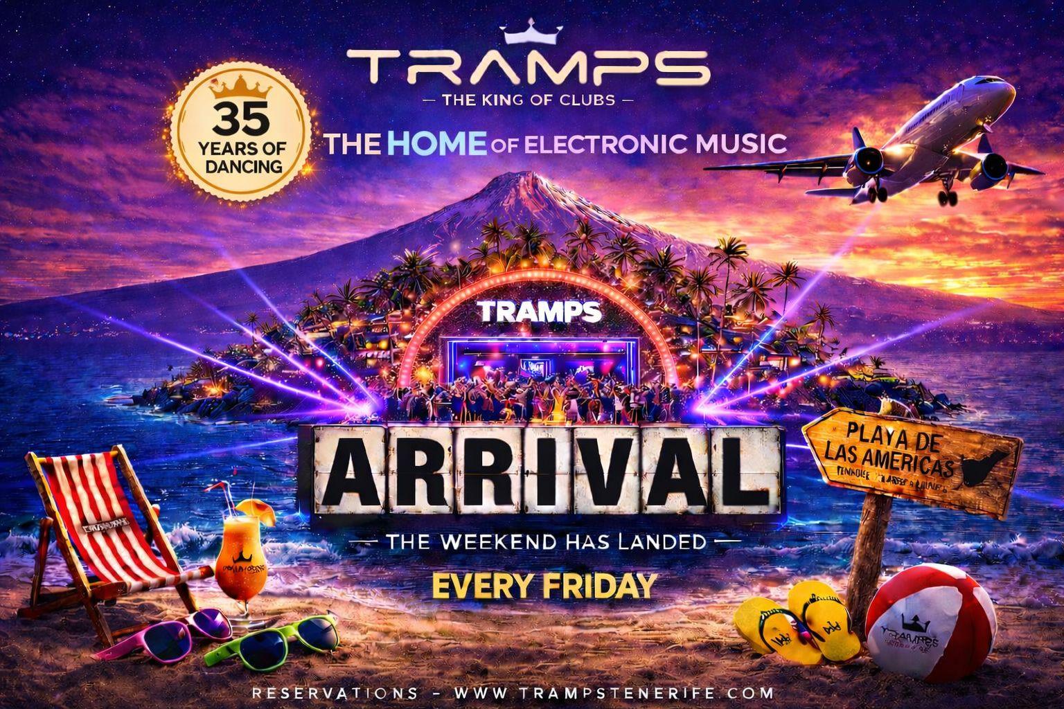 Arrival at Tramps Tenerife: The home of electronic music on Veronicas Strip.