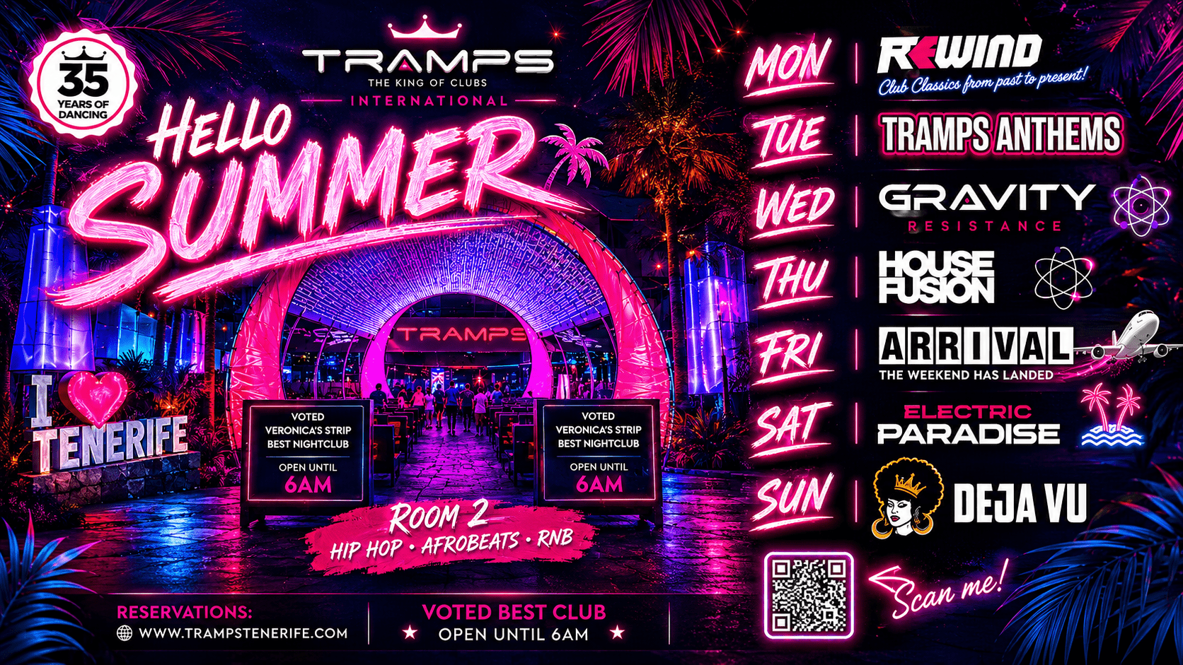 Tramps Tenerife Events, playa de las Americas, Veronicas Strip