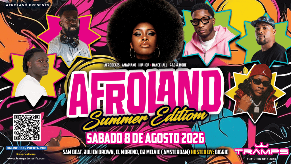 Afroland - Tramps Tenerife Events - Afrobeats