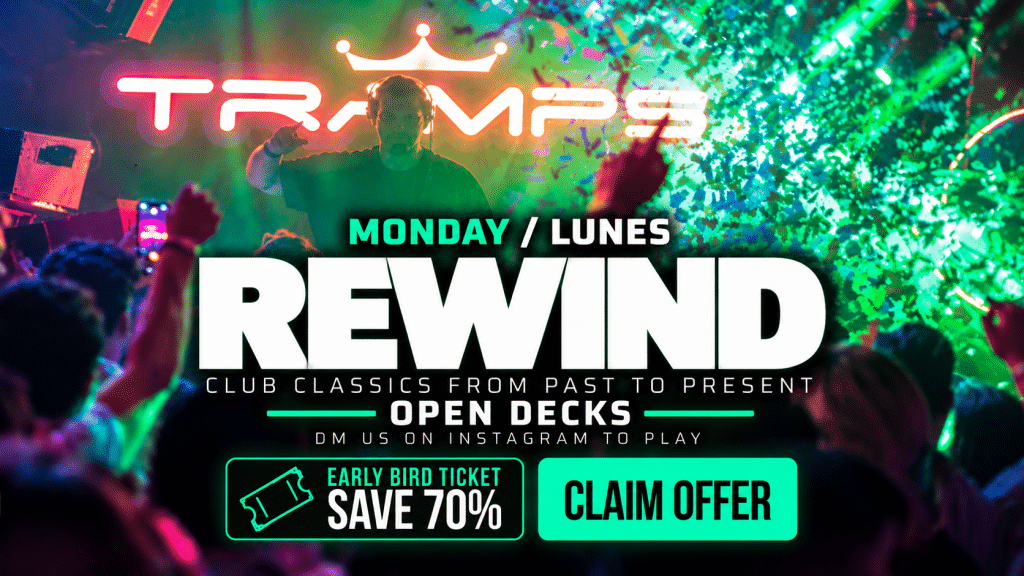 Tramps Tenerife events, Every Monday REWIND, Club Classic Anthems
