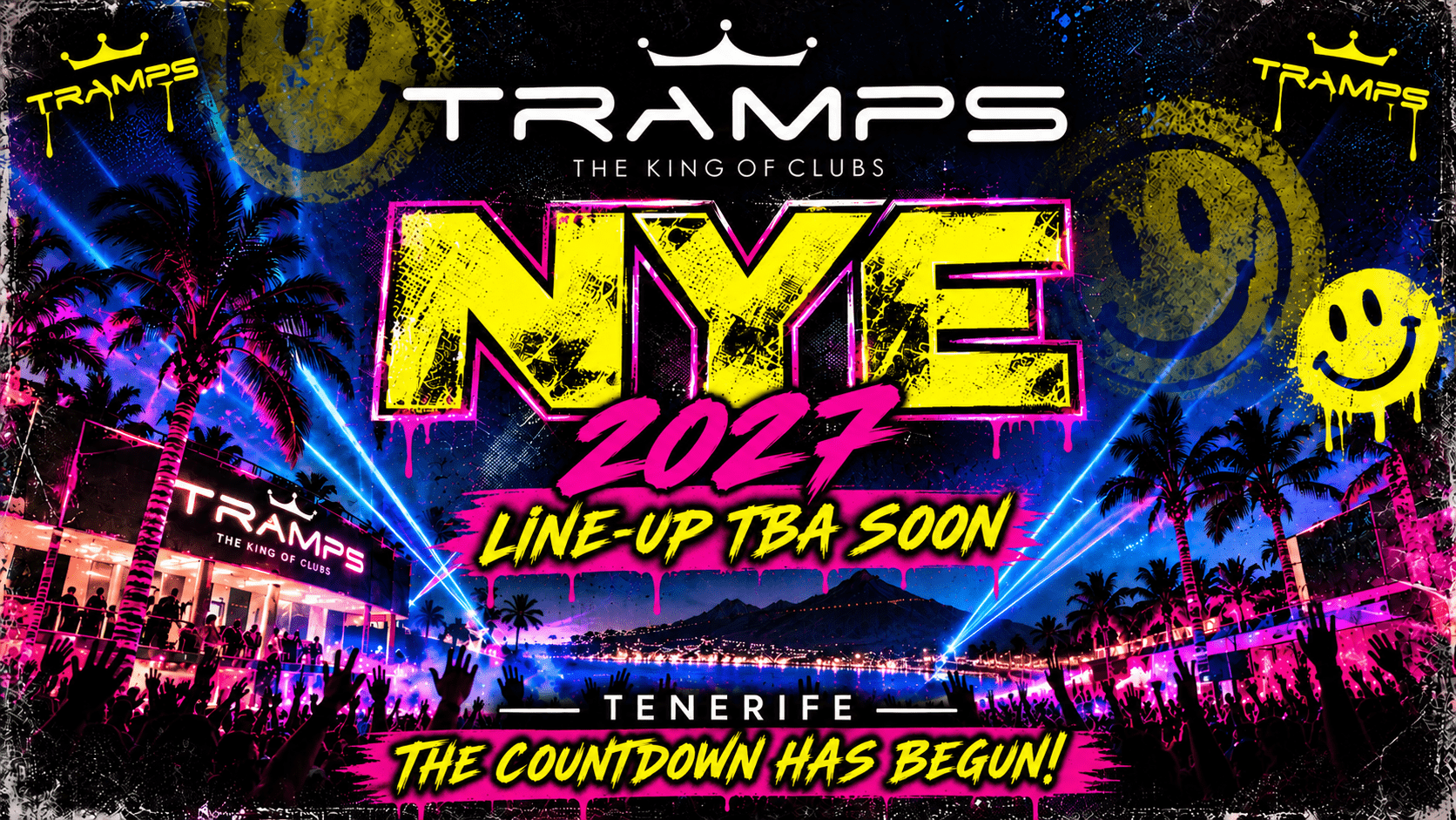 New Year's Eve Tenerife 2027 at Tramps Tenerife with line-up TBA