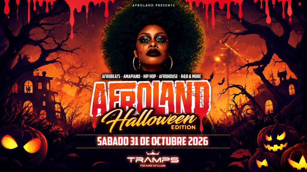 AfroLand Halloween Edition at Tramps Tenerife featuring an Afrobeats party