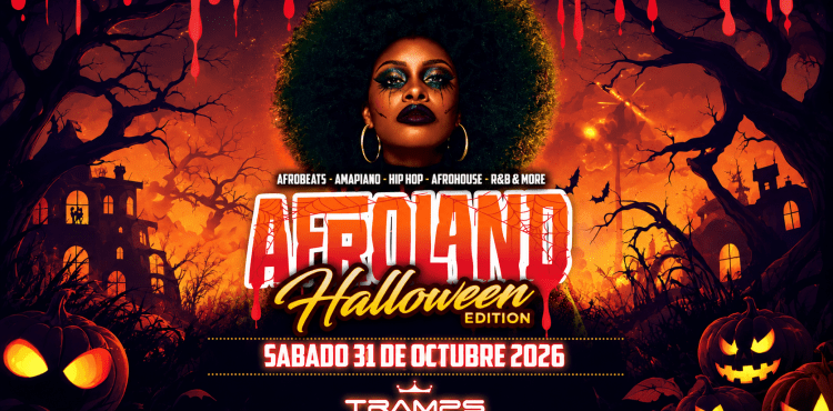 AfroLand Halloween Edition at Tramps Tenerife featuring an Afrobeats party
