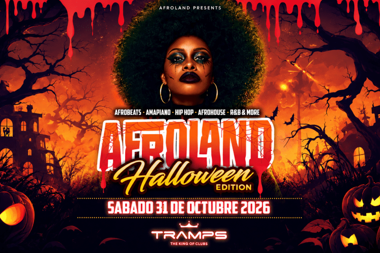 AfroLand Halloween Edition at Tramps Tenerife featuring an Afrobeats party